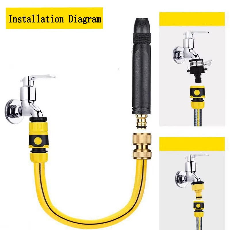 High-Pressure Metal Garden Spray Gun – Adjustable High-Impact Hose Nozzle for Car Wash & Lawn Watering