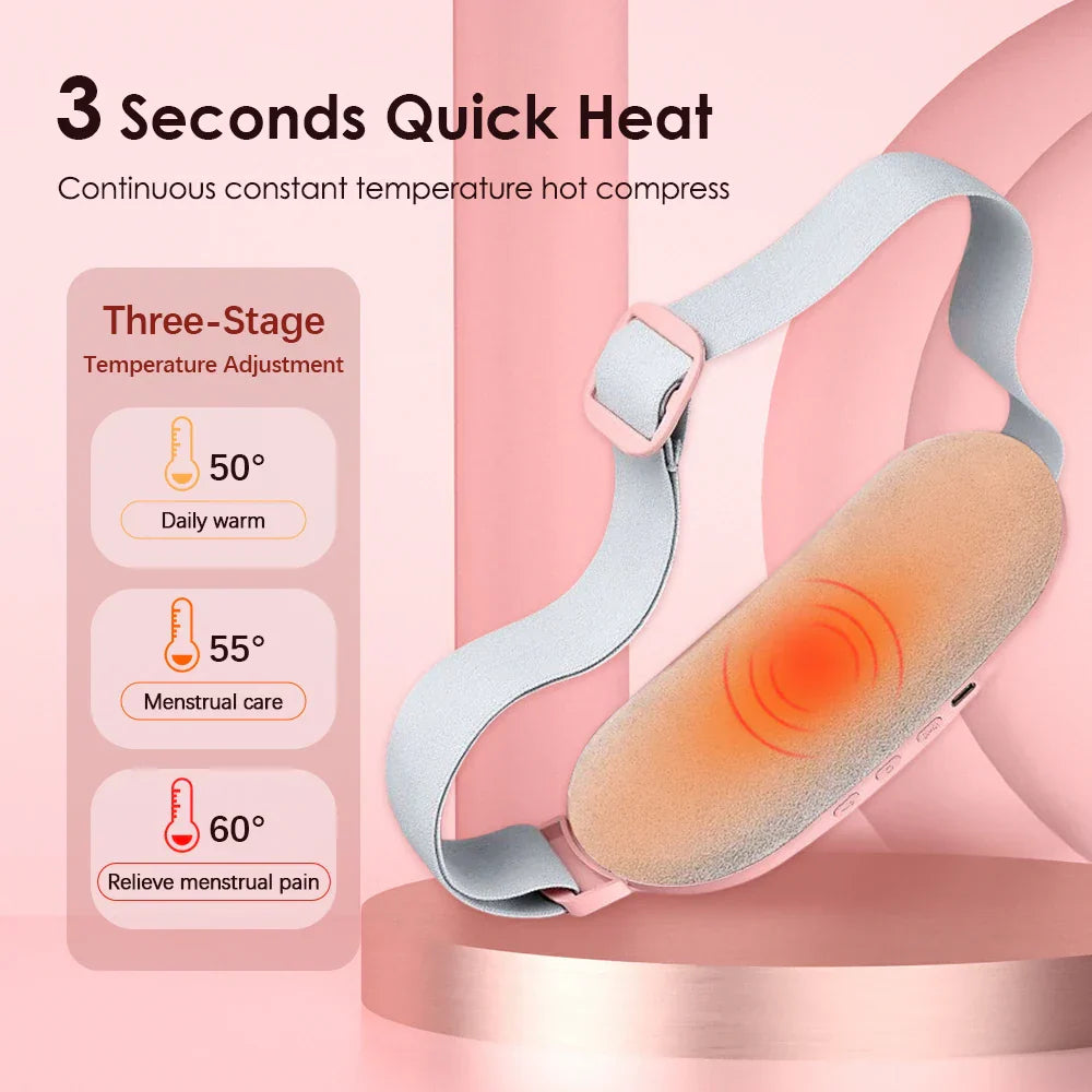 Heated Menstrual Comfort Belt with Warm Compress & Massage Function